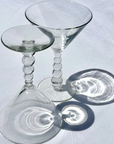 Vintage 1980s Martini Glasses with Bubble Stem