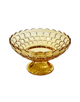 Vintage 1960s Gold Glass Footed Fruit Bowl