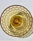 Vintage 1960s Gold Glass Footed Fruit Bowl