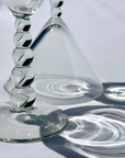Vintage 1980s Martini Glasses with Bubble Stem