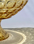 Vintage 1960s Gold Glass Footed Fruit Bowl