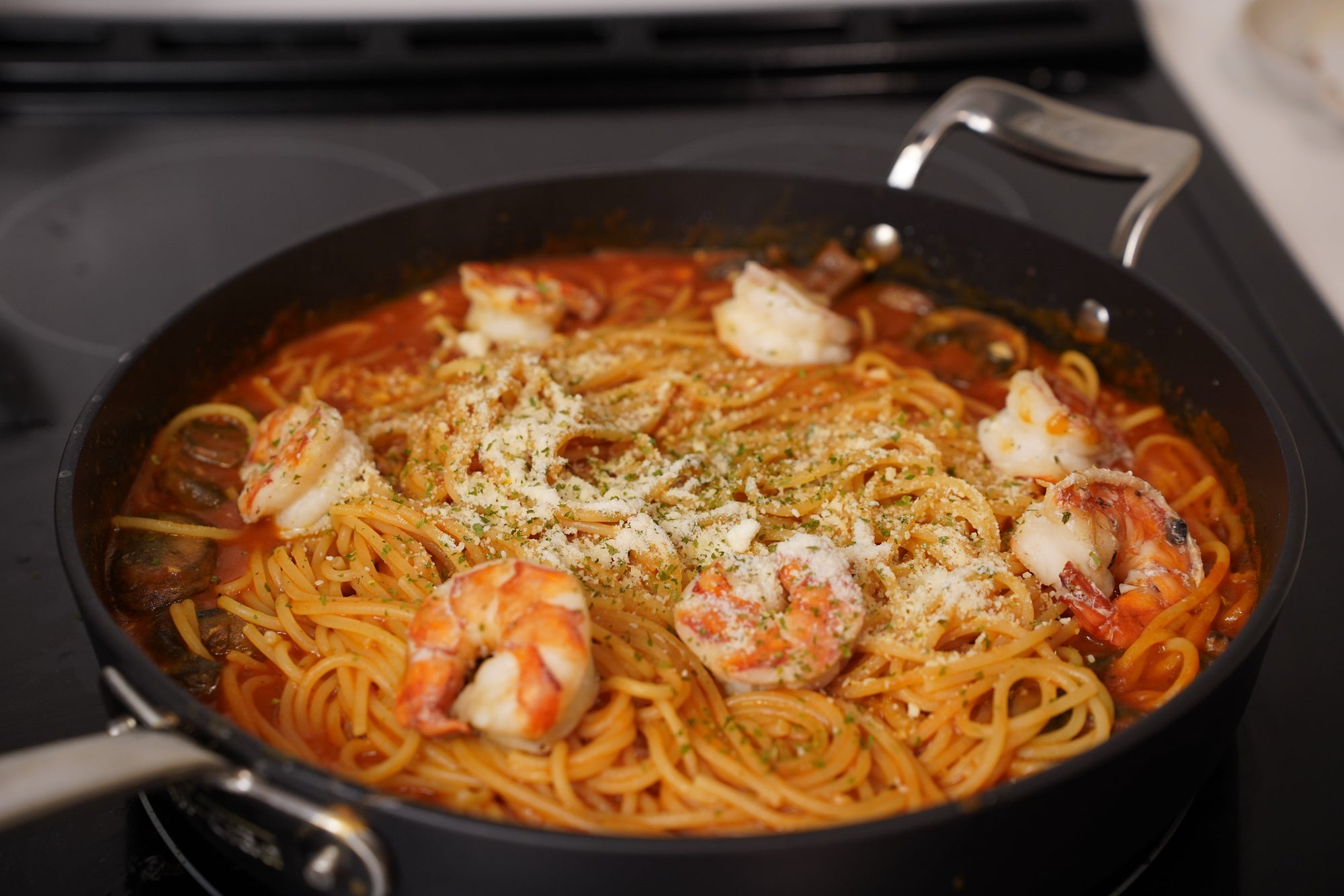 One-Pan Tomato Pasta with Shrimp