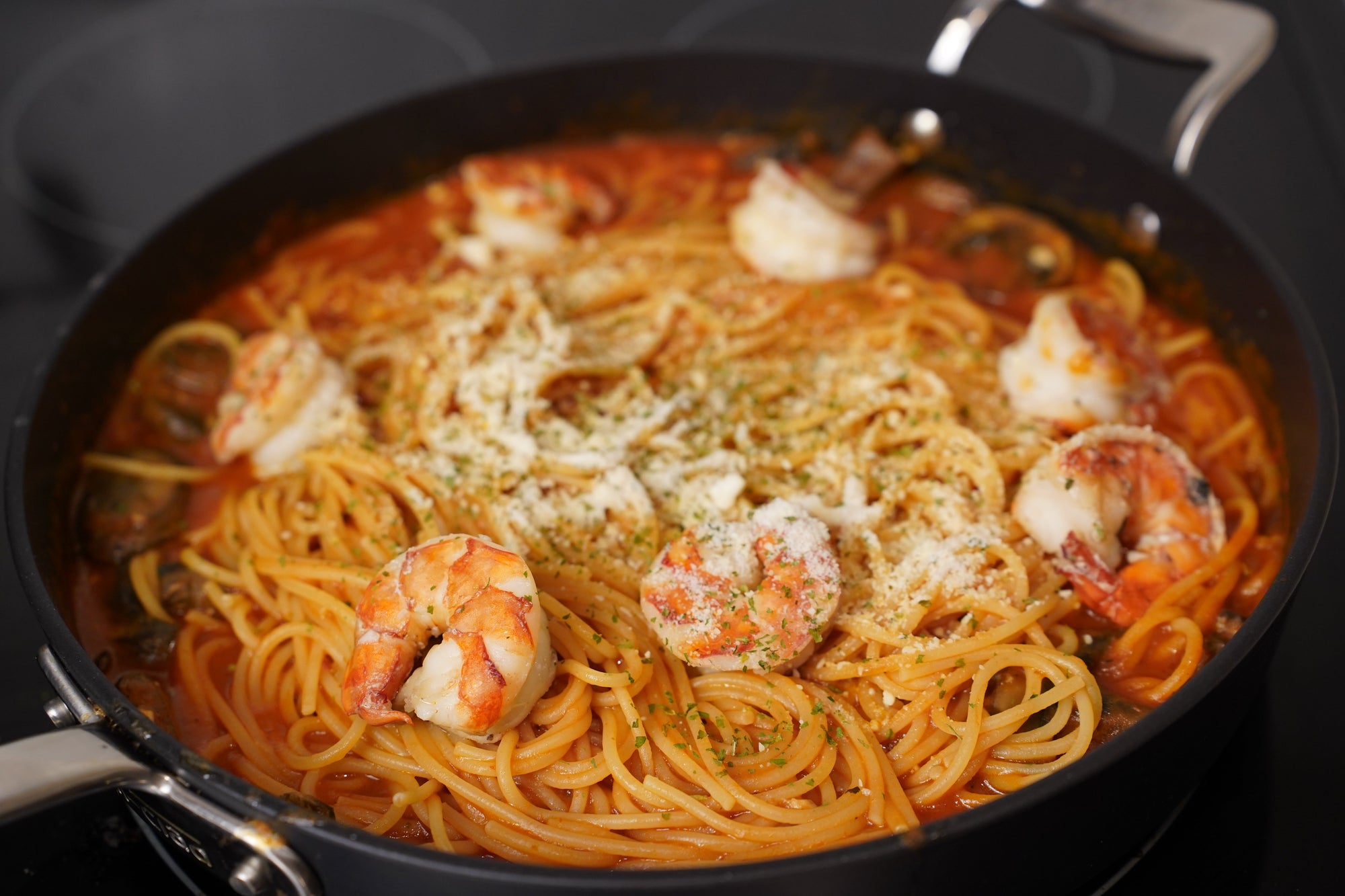 One-Pan Tomato Pasta with Shrimp