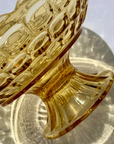 Vintage 1960s Gold Glass Footed Fruit Bowl