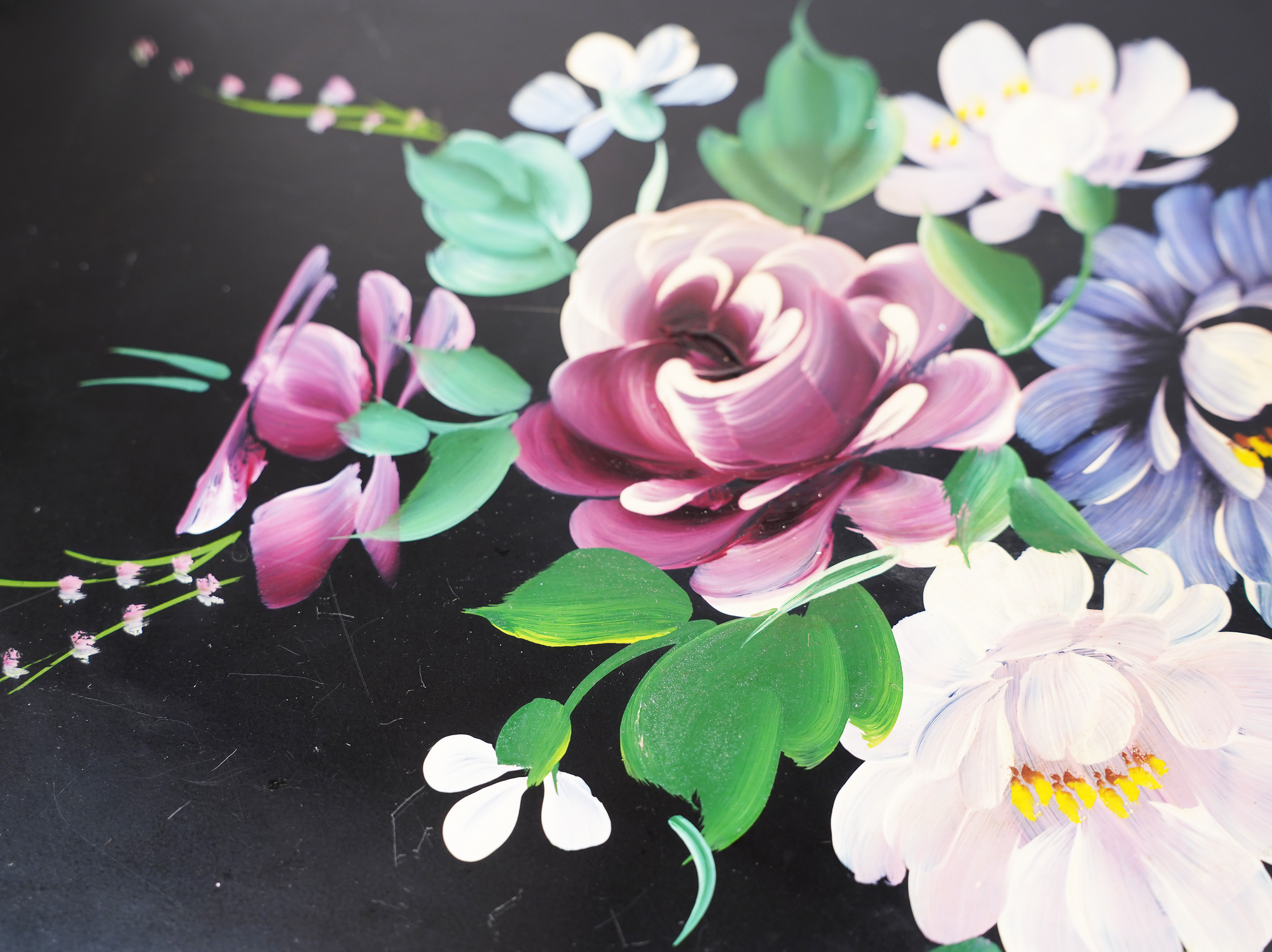 Hand Painted Floral Tray