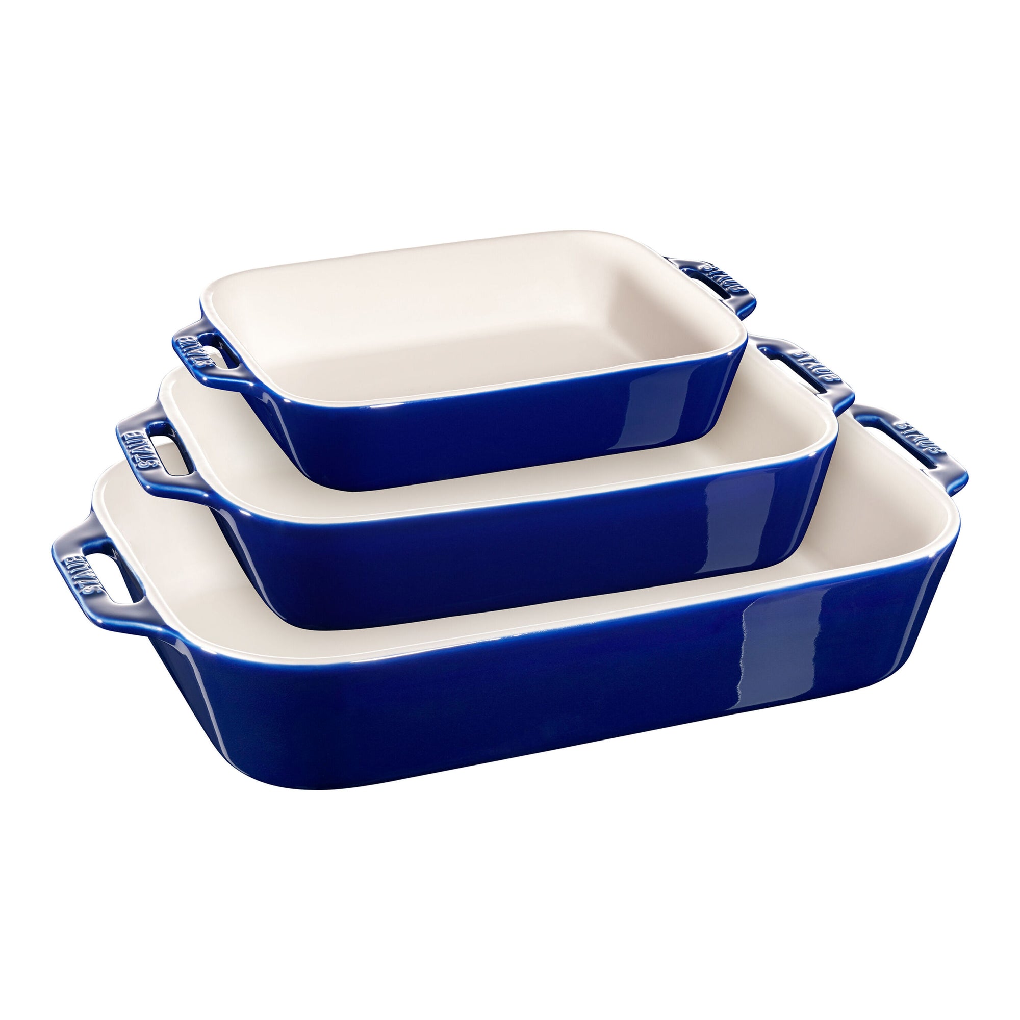 3-pc, Rectangular Baking Dish Set, dark blue